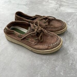 Sperry Top Sider Lanyard Brown Shoes‎ Leather Boys Size 11